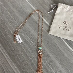 Kendra Scott Rose Gold Necklace with Iridescent Accent